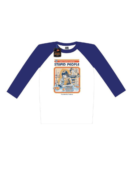 Steven Rhodes Raglan Baseball - Lets Find A Cure For Stupid People (T-Shirt, Long Sleeve) obrázok 1