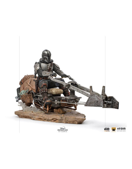 Star Wars The Mandalorian Deluxe Art Scale socha 1/10 Mandalorian on Speederbike 18 cm obrázok 1