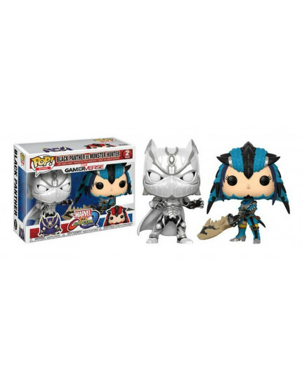 Pop! Games - Marvel vs. Capcom Infinite - 2-Pack Black Panther vs Monster Hunter Silver obrázok 1